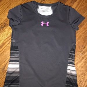 Striped Grey Under Armor Tee